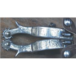 silver inlaid Calif style spurs