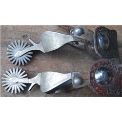 silver overlaid gooseneck large spurs