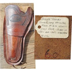 T Flynn border tooled holster w/documentation, from MGM studion prop room, 50s