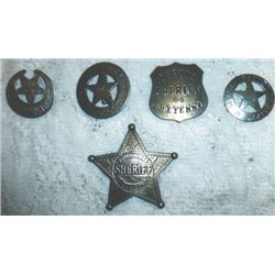 5 old west sheriff's badges