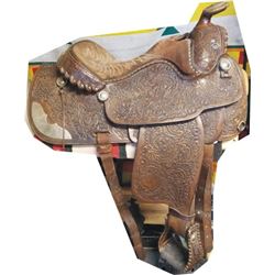 Rodeo Custom Shop, Spanaway, WA full tooled saddle