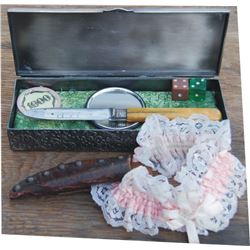 embossed ladies box with ivory handle knife