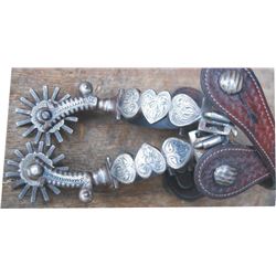Vogt heart pattern silver overlaid spurs