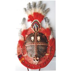 Indian decorator war shield, acout 2 1/2' tall