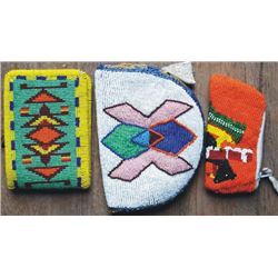 3 small Warm Springs beaded purses & wallet