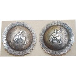 Keyston Bros loop back bucking horse conchos