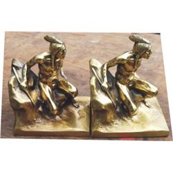 antique brass Indian bookends