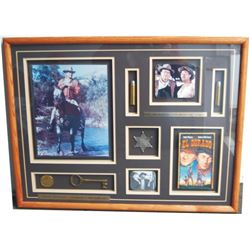 John Wayne barn wood framed collage