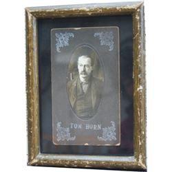 Original Tom Horn photo 3 1/2" x 5 1/2" on old brown frame