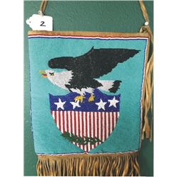 Warm Springs pictorial beaded  bag circa 1930 hand stitched