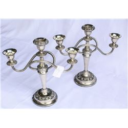 PAIR OF SILVER PLATE CANDLEABRA