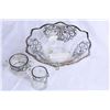 Image 1 : SILVER OVERLAY BOWL AND CREAM AND SUGAR SET