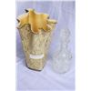 Image 1 : ART GLASS VASE AND CRSYAL DECANTER