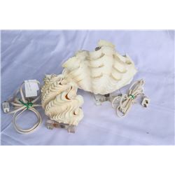 TWO SHELL LAMPS