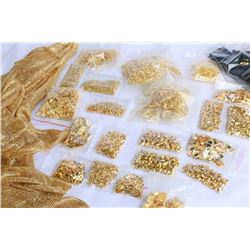 BOX OF JEWELLRY MAKING SUPPLIES AND TWO CROSS PEN SETS
