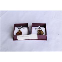TWO AMMONITE PENDANTS