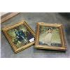 Image 1 : GILT FRAMED PINK GIRL AND BLUE BOY PRINTS