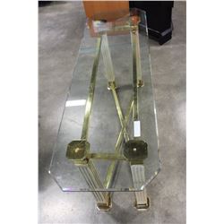 MODERN GLASS TOP HALL TABLE