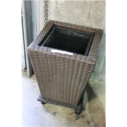 RATTAN PLANTER AND TROLLEY