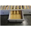 Image 2 : MODERN WHITE SINGLE SIZE BED FRAME AND SERTA MATTRESS