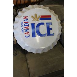 MOLSEN CNADIAN ICE TIN BOTTLE CAP SIGN