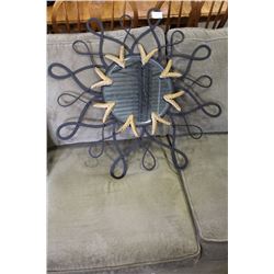ROUND BEVELLED IRON FRAMED MIRROR