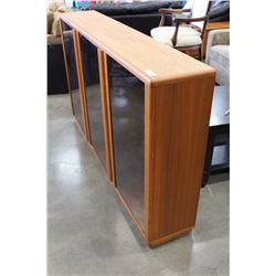 TEAK ILLUMINATED 3 GLASS DOOR CABINET