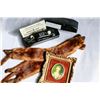 Image 1 : ANTIQUE CAMEO PICTURE PIECES OF FUR AND ANTIQUE BUTTON HOLER
