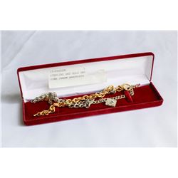 STERLING AND GOLD AND SILVER TONE CHARM BRACELETS