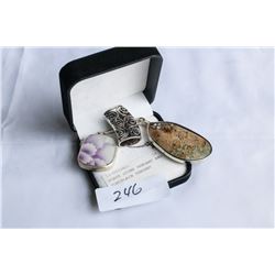 AGATE STONE PENDANT AND PORCELAIN PENDANT