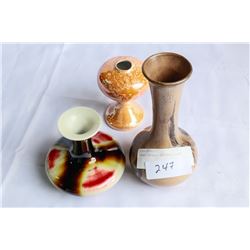 THREE STUDIO POTTERY VASES