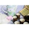 Image 2 : EASTERN BAMBOO TRAYS WITH TEACUPS AND TWO TEAPOTS
