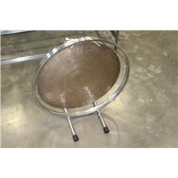 LARGE GONG BRASS BELLS VASE AND TRAY