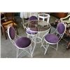 Image 1 : GLASS TOP IRON BASE TABLE AND THREE CHAIRS