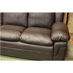 BRAND NEW BROWN LEATHER ASHLEY FURNITURE SOFA AND MATCHING LOVESEAT