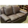 Image 3 : BRAND NEW BROWN LEATHER ASHLEY FURNITURE SOFA AND MATCHING LOVESEAT