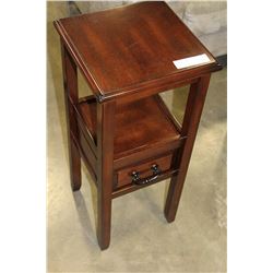 MAHOGANY FINISH 1-DRAWER PLANTSTAND