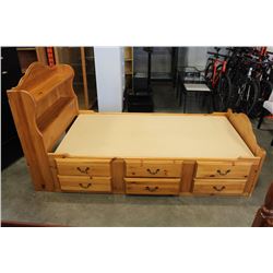 PINE SINGLE SIZE BED WITH UNDER STORAGE