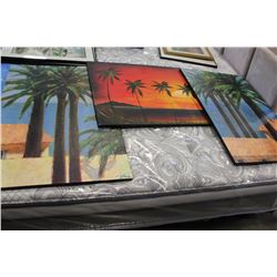 THREE PALM TREE CANVAS PICTURES