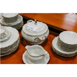 LARGE PARTIAL SET GOLD TRIMMED BAVARIAN CHINA