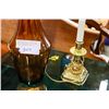 Image 2 : CANDLESTICK STYLE TABLE LAMP AND TALL DESIGNER VASE