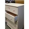 Image 2 : WHITE 5-DRAWER DRESSER WITH PINK HEART HANDLES