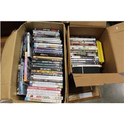 TWO BOXES OF DVDS