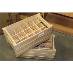 TWO WOOD WINE CRATES
