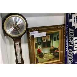 QUARTZ CLOCK BAROMETER SHADOW BOX PICTURE ETC