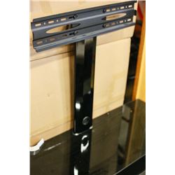 MODERN BLACK FLAT SCREEN TV STAND WITH MOUNT