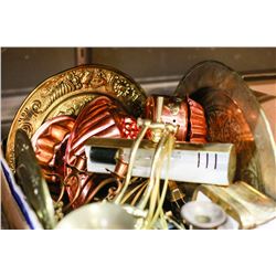 LARGE BOX OF BRASS AND COPPER