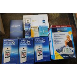 LOT OF ONE TOUCH VERSIO IQ GLUCOSE SYSTEM AND LIFE SOURCE