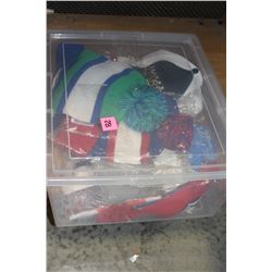 TOTE OF SPORTS CLOTHING AND HATS