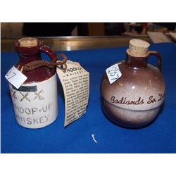 MINITURE CLAY WHISKEY JUGS - 2 TTL